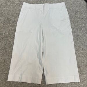 Spanx On the Go Pants Womens 1X Cropped Wide Leg Womens Classic White Stretch